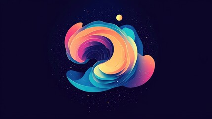 Wall Mural - Colorful abstract illustration of a nebula logo