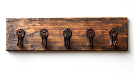 Wall Mural - a wooden coat rack with hooks

