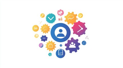 A bright, colorful icon representing project management.