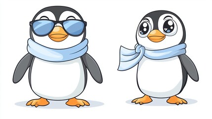 Cute Penguins Illustration