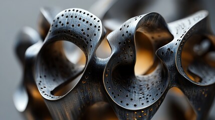Wall Mural - abstract metal sculpture: geometric shapes and textures