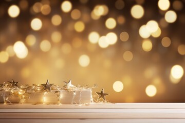 Wall Mural - christmas lights on the table
