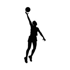 Volleyball Player Silhouette - Volleyball Player jumping smash silhouette isolated on white background- vector illustration