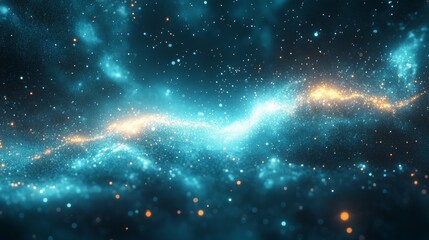 Wall Mural - Teal gradient background with light particle. 4K resolution