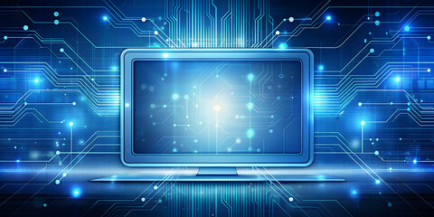 Abstract high computer technology 16x9 design background, technology, abstract, high-tech, digital, computer, futuristic