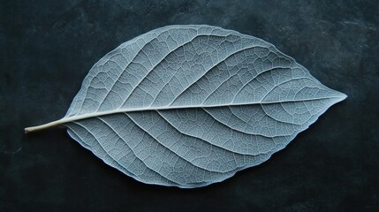 Canvas Print - Delicate Veins of a Dried Leaf on a Dark Background