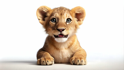 Adorable character of a little Leo cub smiling , Leo, cub, cute,character, adorable, smile, happy, small, lion, young, playful