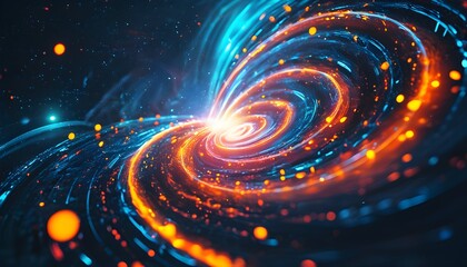 Wall Mural - Cosmic Vortex of Technology: Exploring the Digital Universe and Connectivity