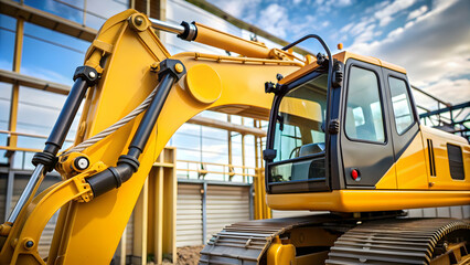 Caterpillar logo on a digger arm at a CAT machine dealer , Caterpillar, logo, digger, arm, CAT, machine, dealer