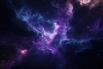 Wall Mural - A beautiful and colorful space scene with purple clouds and stars