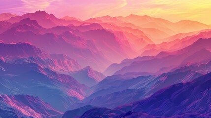 Poster - The mountains are covered in a beautiful array of colors, creating a serene