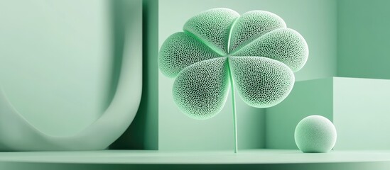 Abstract 3D object featuring a clover shaped textured balloon design