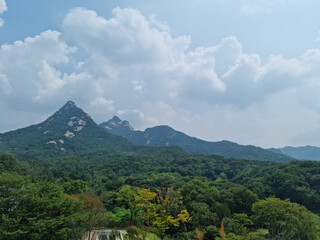 Canvas Print - This is a view of the peak of Mt. Bukhan.