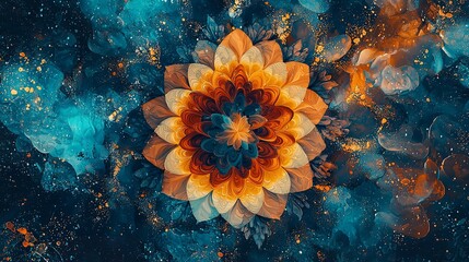 Wall Mural - Abstract Mandala Art with Cosmic Background