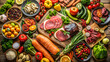 © Selene Studio - A table full of delicious food including meats, fruits, and vegetables , feast, spread, gathering, mouth-watering, tantalizing