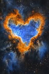 Wall Mural - A heart shaped cloud of gas and dust in space