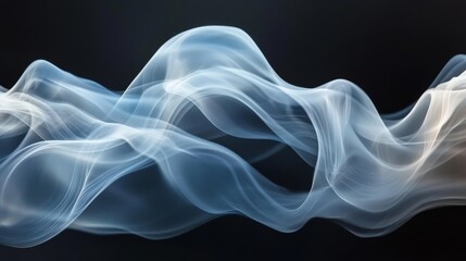 A shimmering wave, with smoke creating flowing patterns.