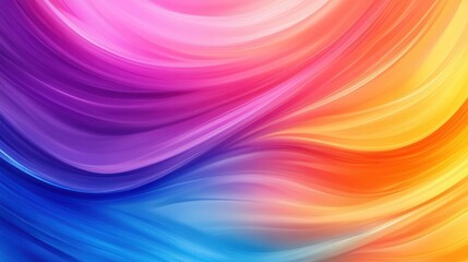 Canvas Print - vibrant gradient waves, an immersive abstract design featuring a seamless flow of colors blending ha
