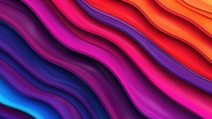 Wall Mural - vibrant gradient waves, a dynamic 3d background featuring intersecting waves with rich colors, creat