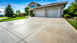 © Selene Studio - Smooth concrete driveway in Des Moines, Iowa , driveway, concrete, smooth, gray, exterior, residential, modern, clean
