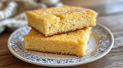 Enjoy a delicious and moist cornbread made with plant-based ingredients like almond milk and vegan butter.