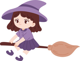 cute witch character cartoon clipart