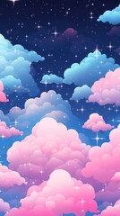 Canvas Print - Cute wallpaper cloud sky backgrounds.