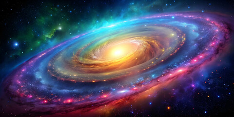 vibrant and colorful generated image of a galaxy, galaxy, vibrant, colorful, ai, generated, stars, s