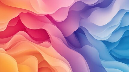 Wall Mural - mesmerizing abstract background with flowing organic shapes in a harmonious blend of vibrant and pastel hues subtle gradients and textures evoke natural forms and movement