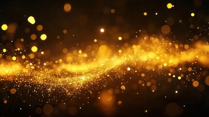 Wall Mural - mesmerizing golden light effect magical sparkles ethereal glow fantasyinspired illumination dark mysterious background