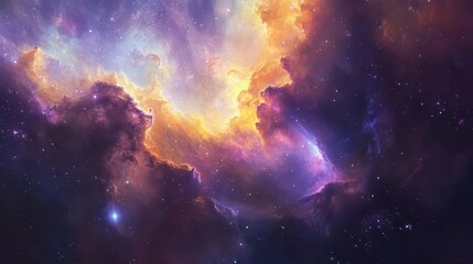 Wall Mural - mesmerizing nebula clouds and distant galaxies aweinspiring journey through deep space digital illus