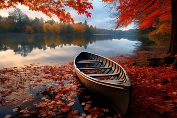 Sticker - Autumn landscape outdoors vehicle.