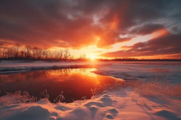 Canvas Print - Sunset sunlight outdoors horizon.