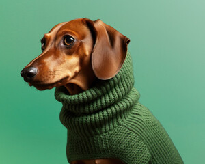 Canvas Print - Sweater dachshund animal mammal.