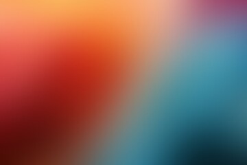 Fototapete - A vibrant interplay of colors with shades of red, orange, and blue blending seamlessly. The soft focus evokes a sense of energy and creativity, perfect for artistic designs