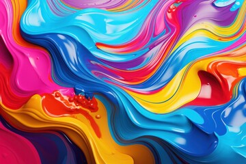 Poster - Liquid paint psychedelic wavy painting pattern backgrounds.  Image by rawpixel.