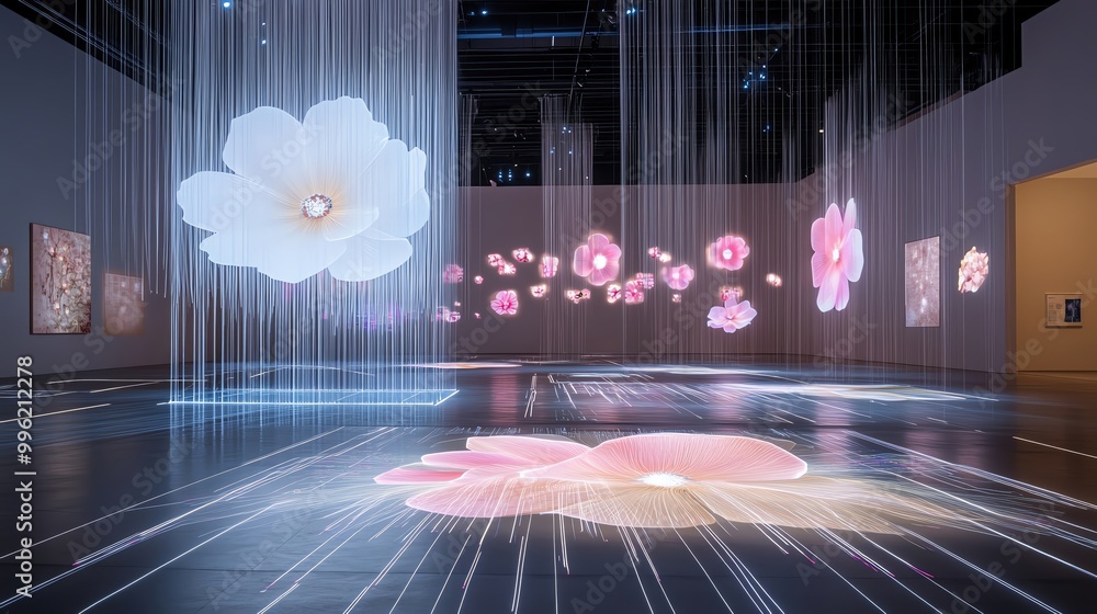 Projecting Gallery Stunning digital art installation featuring vibrant flower projections ...