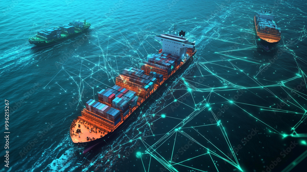 AI managing real-time logistics for autonomous fleets of cargo ships ...