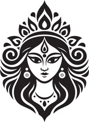 Wall Mural - Durga silhouette vector design