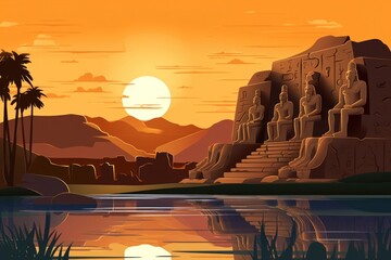 Sticker - Abu Simbel outdoors nature architecture.