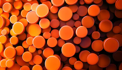 Wall Mural - orange circles fill all space prompt thrashing animated background