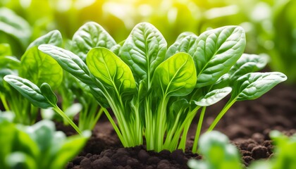 Vibrant closeup of spinach leaves highlighting intricate details, perfect for nutrition and superfood themes against an isolated white background