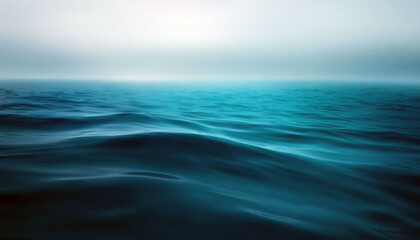 Calm Ocean Waves in Foggy Weather