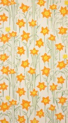 Wall Mural - Narcissus flower blooms pattern backgrounds wallpaper.