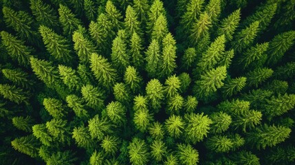 Sticker - Dense evergreen forest from above. Great for depicting nature, environmentalism, or growth.