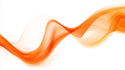 abstract orange background, wavy abstract orange lines in wave shape, data flow concept, white background and orange wave flow