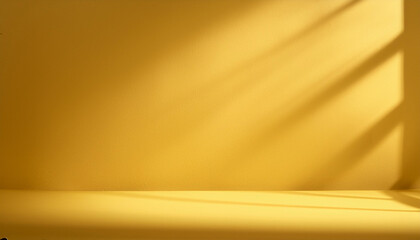Wall Mural - abstract yellow color gradient studio background for product presentation. empty room with shadows o