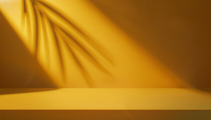 Wall Mural - abstract yellow color gradient studio background for product presentation. empty room with shadows o