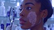 © Vantsura - A Person Examines Skin With a Magnifying Glass in a Cosmetic Clinic During a Skincare Treatment