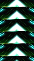 Wall Mural - triangular pattern with luminous lines. motion. kaleidoscopic pattern of triangles shimmering with n